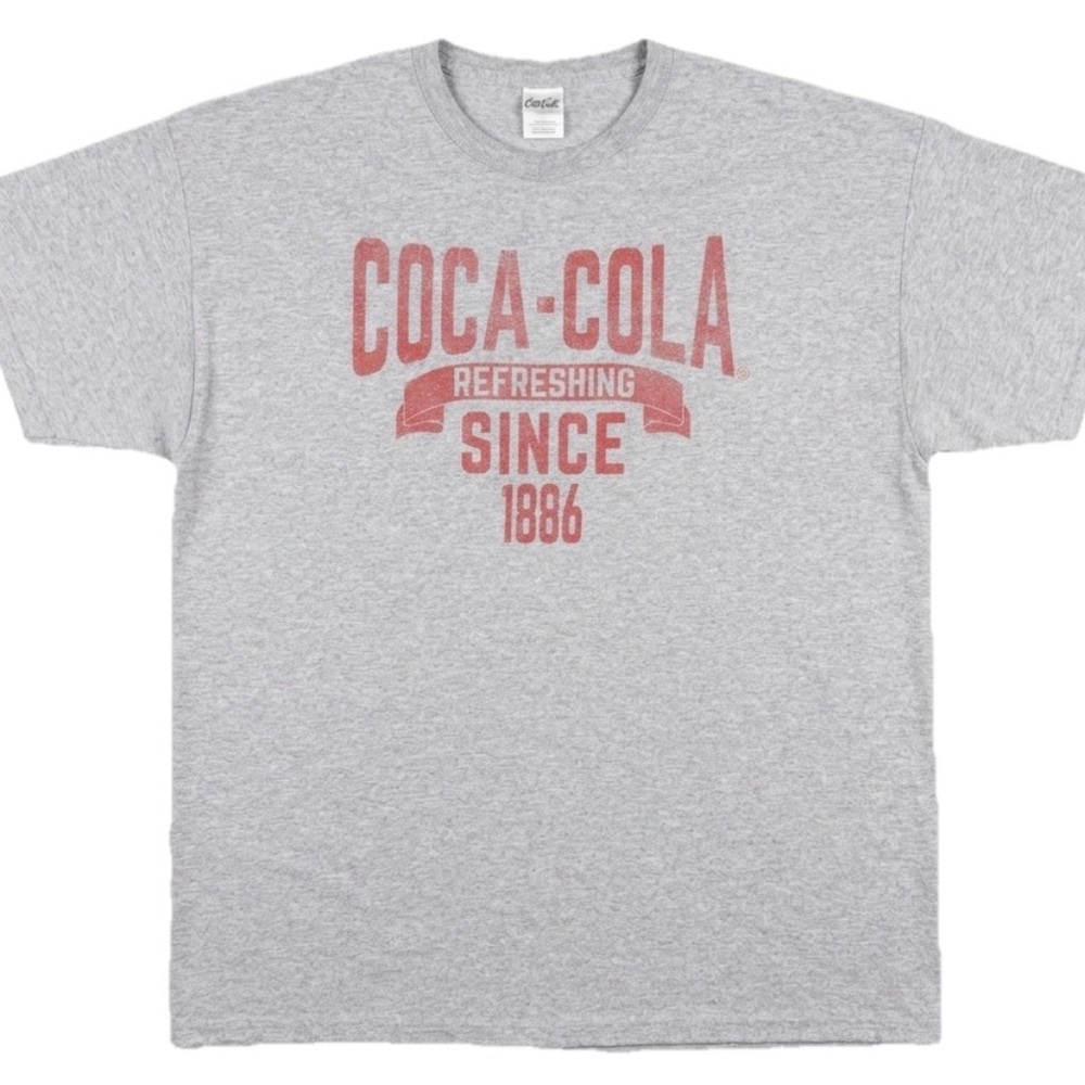 Vintage Coca-Cola Refreshing Since 1886 Heather Grey Graphic T-Shirt XXL